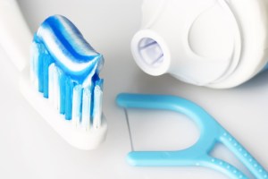 toothpaste and dental floss